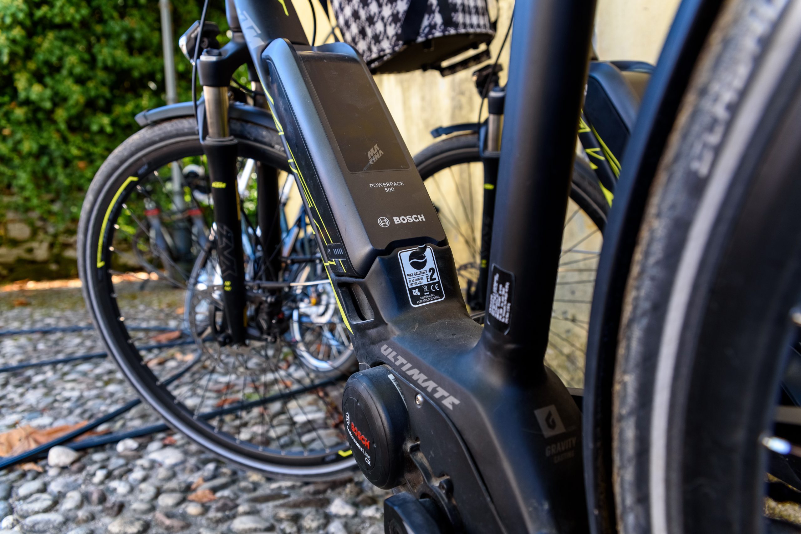 Peschiera di Garda, Italy – October 22, 2021: Modern electric motor assisted pedaling bikes.